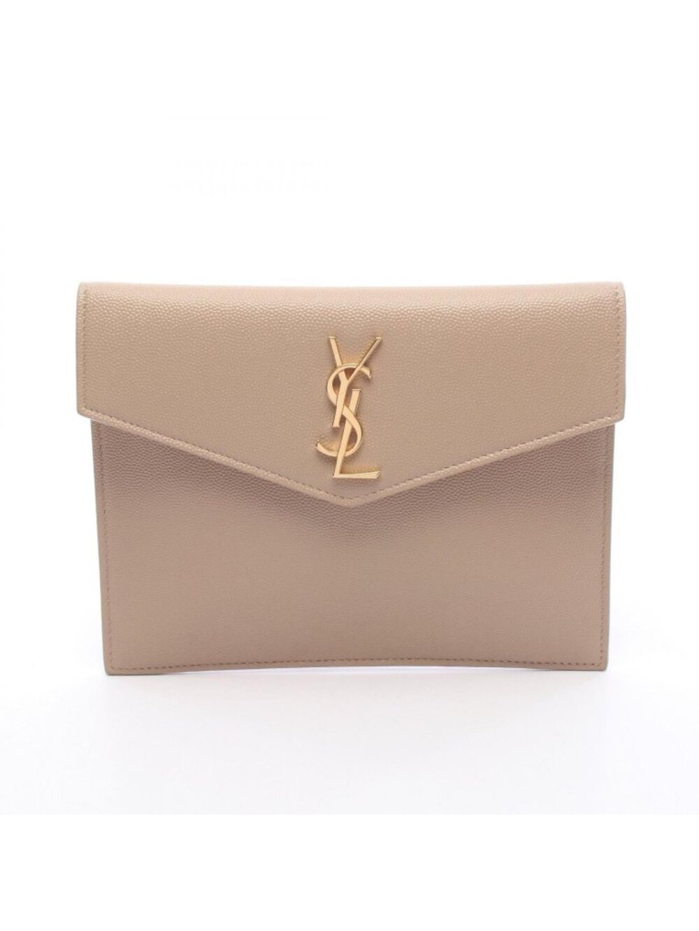 Saint Laurent Paris Clutch Uptown Beige Leather Pouch